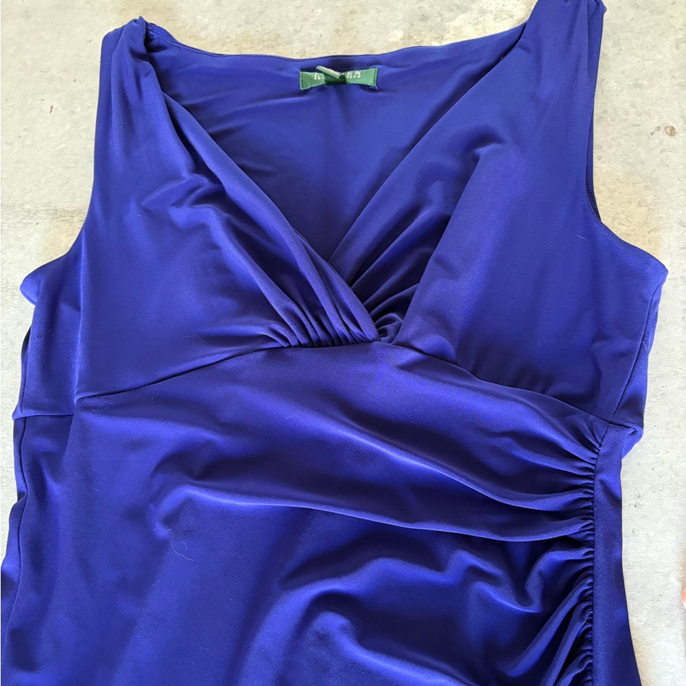 Elegant Cobalt Blue Sleeveless Dress